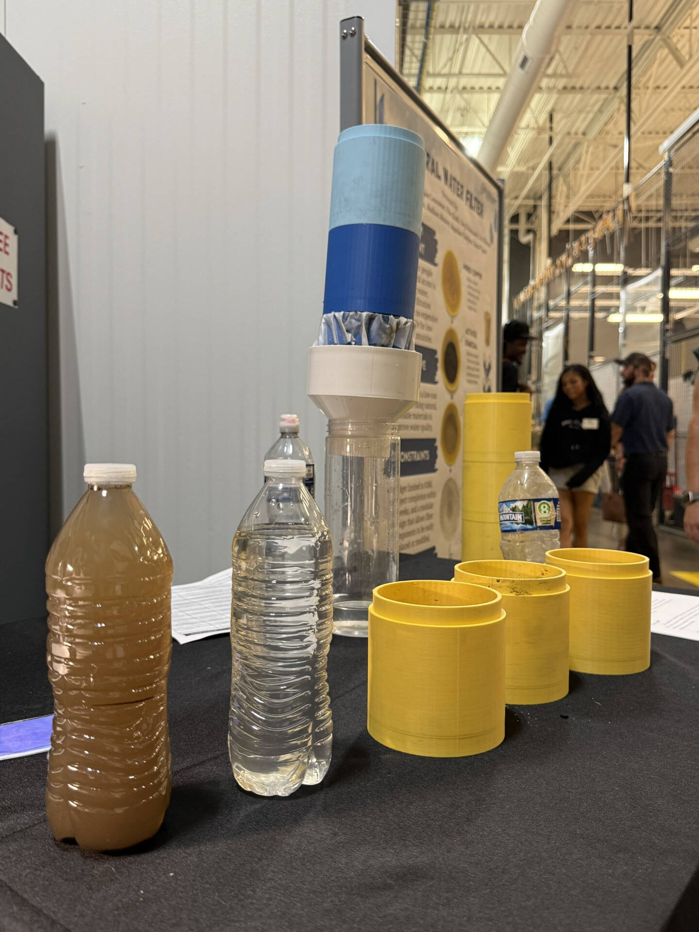 Water filter that was part of the team's display at the Engineering Design Conference